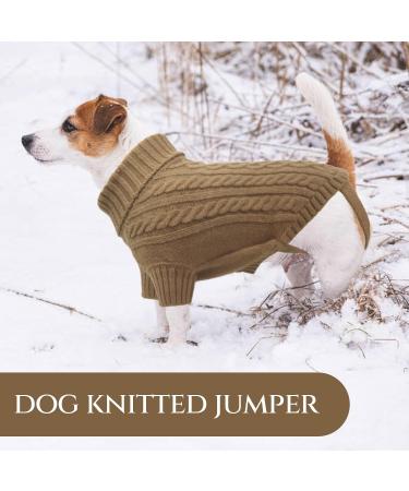 Warm Winter Dog Sweater - Khaki Camel Fleece for Large Dogs | Christmas French Bulldog Clothing - Buy Online on GoSupps.com