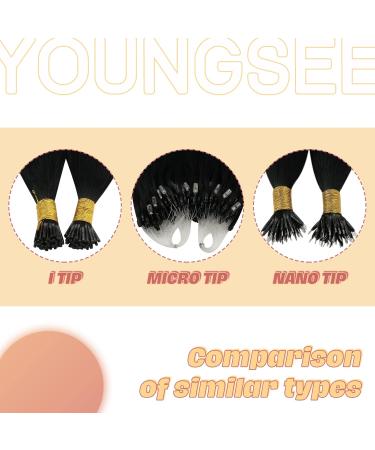 Youngsee Microring Extensions - Real Hair Silver & Black Ombre 35cm | 50g Short Microring Hair Extensions - Buy Online on GoSupps.com