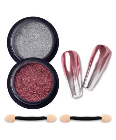Chrome Nail Powder Aurora Powder for Nails Mirror Effect Nail Powder for DIY Nail Art Decoration Pigment Body Face Decoration Manicure Glitter (2pcs (10+05))