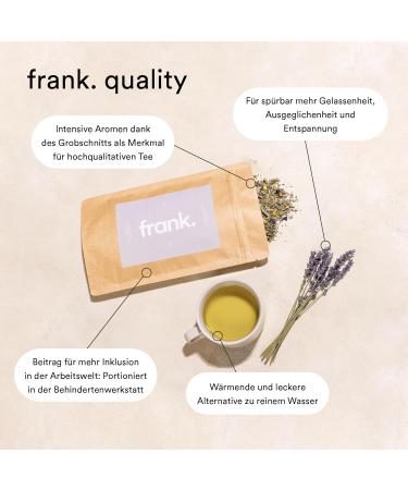  Frank Juice FRANK JUICE Calm Down Organic Tea | Soothing Ayurvedic Tea with Spearmint Ginger and Cinnamon Sticks | Certified Organic according to DE- KO-006 | 100 g - Buy Online on GoSupps.com