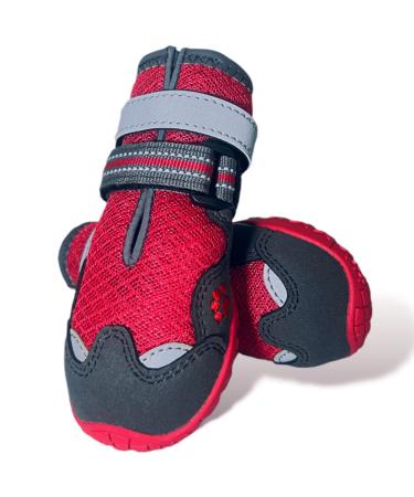 Dog Boots Breathable Waterproof Boots for Dogs Dog Shoes for Small Medium Large Dogs, Anti-Slip Puppy Booties Paw Protector with Reflective Straps (Size 8: 3.0''W x 3.3" L (Set of 4) UPC) Size 8: 3.0'' x 3.3" (W*L) (Set of 4)
