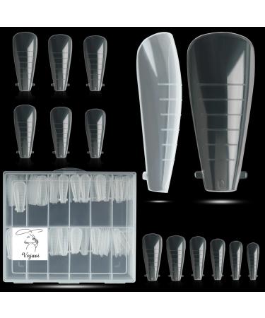 VNJAOI 120 POLL POLY BREATING GEL Dual Nail shapes Nail shapes with Skala Builder Coffin Nail For Gel Manicure Nail Art Design Salon DIY at home (Ballet Dual Nail Forms Set) Mold-8