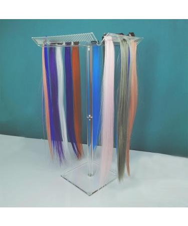 BEIJIALY Acrylic Hair Extension Stand Transparent Braiding Rack Hair Extension Separator Holder Professional Wigs Display Rack Holder for Hair Salon Home - Buy Online on GoSupps.com