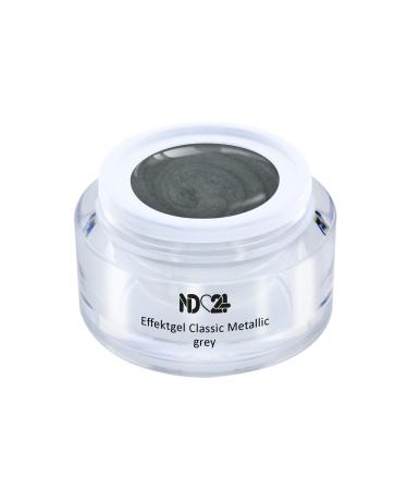 Uv Led Effect Gel Classic Metallic Grey - Grey - Studio Quality - Made In Germany - 5ml