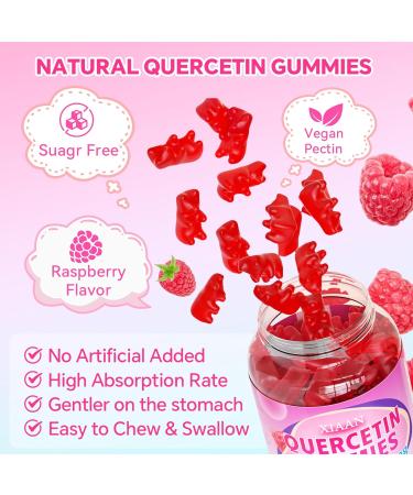 Quercetin Gummies 500mg for Kids & Adults Organic Quercetin Supplements with Bromelain Zinc Vitamin C and D3 Support Antioxidant & Immune System Health Strawberry Flavor 60 Count Raspberry 60 Count (Pack of 1) - Buy Online on GoSupps.com