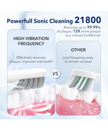 Sejoy Rechargeable Electric Toothbrush for Adults and Kids - Fast Charge Sonic Power Toothbrush with Travel Lock - 4 Brush Heads Included - Buy Online on GoSupps.com