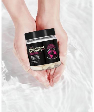 All-In Nutritionals Magnesium Glycinate + Capsules: Supports Multiple Systems 1200mg 60 Count Capsules - Vegan - Added L-Threonate and L-Theanine - BIOAVAILABLE - Buy Online on GoSupps.com