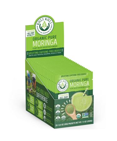 Kuli Kuli Moringa Oleifera Organic Leaf Powder & Green Smoothie 100% Pure USDA Certified & Non-GMO Moringa Powder Great with Smoothies Tea and Food 0.4 Ounce Pack of 20 (KK_PM) 0.4 Ounce (Pack of 20)