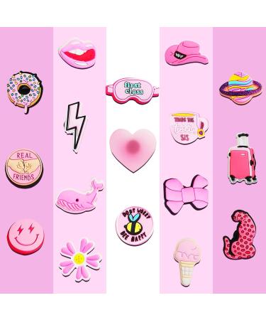 IOKUKI 35 PCS Pink Croc Charms for Girls Women - Aesthetic Shoe Decorations for Crocs, Clogs, Slides, Sandals - Pink Party Favors - Buy Online on GoSupps.com