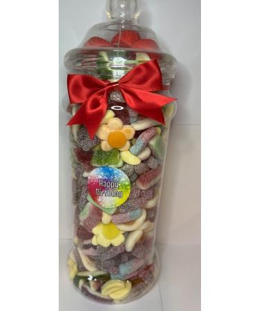 Happy Birthday Filled Pick N Mix Sweet Victorian Jar Gift Personalised Present 2.5l - Buy Online on GoSupps.com