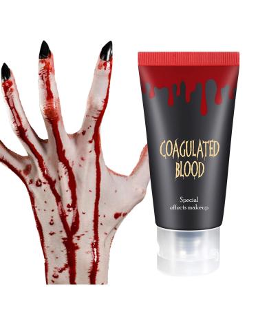 Fake Blood Gel: 60g Halloween Liquid Makeup Vampire Simulation Plasma Realistic Effect Soft Textured Cosmetic | Scary Special Effect for Prank Events