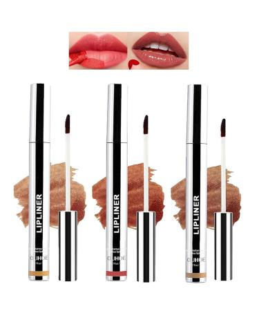 Mrettick 3PCS Lip Pencil,Peel Off Lip Pencil Tattoo,Peel Off Lip Stain,Long Lasting Lip Stain Peel Off,Infused with Hyaluronic Acid and Vitamin E (#1, M)