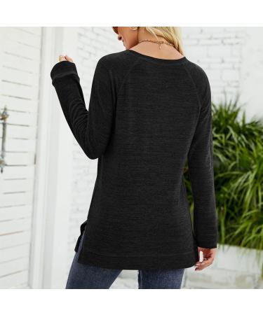 HAIBING Women Top Women Shirt Pullover Long Sleeve Raglan Sleeve for Daily Wear (S) Black CH Black - Buy Online on GoSupps.com