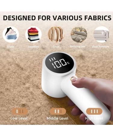 Rechargeable Fabric Shaver & Lint Remover - Electric Portable Sweater Defuzzer with 3 Speeds & 6 Leaves - Perfect for Removing Pilling - Buy Online on GoSupps.com