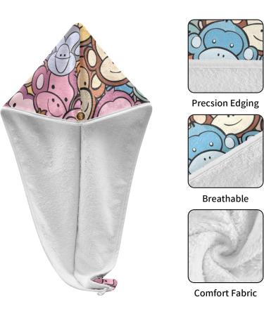 Small Monkey Hair Towel 2 Pack | Super Absorbent Quick Dry Hair Turbans for Women & Girls - Buy Online on GoSupps.com