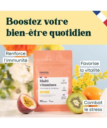 Multivitamins and Minerals 15 Essential Nutrients Vitamins A B C D E + Magnesium & Zinc Immunity & Energy 60 Vegan Capsules 1 Month Cure Made in France Essentials by Novoma - Buy Online on GoSupps.com