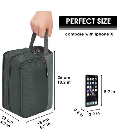 WANDF Water-Resistant Nylon Toiletry Bag - Lightweight Dopp Kit for Travel (A-Pure Grey) - Buy Online on GoSupps.com