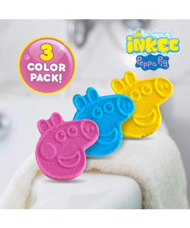 INKEE Peppa Pig Bath Bombs - Kids Pack of 3 (3x15g) - Fun Colors Almond Oil & Strawberry Fragrance - Buy Online on GoSupps.com