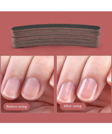 Scalewbin 10 Double Sided 100/180 Grit/Bana Na Curved Nail Files Uk Emery Board - Buy Online on GoSupps.com