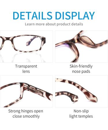 5 Pack Blue Light Blocking Reading Glasses for Men & Women - Comfort Computer Readers with Spring Hinges - Anti Glare Eyewear (1.0 Mix - Buy Online on GoSupps.com
