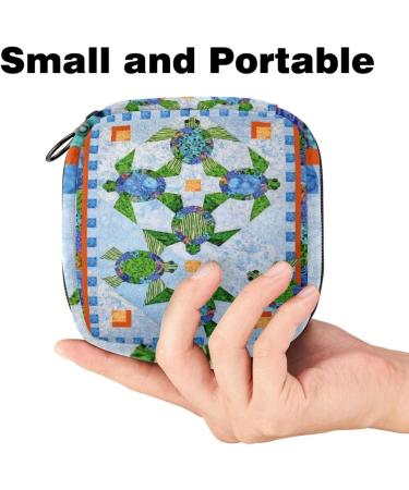 Art Sea Turtle Sanitary Napkin Storage Bag | Portable Period Pocket for Women Teens & Girls | Menstrual Cup & Breastfeeding Insert Holder - Buy Online on GoSupps.com