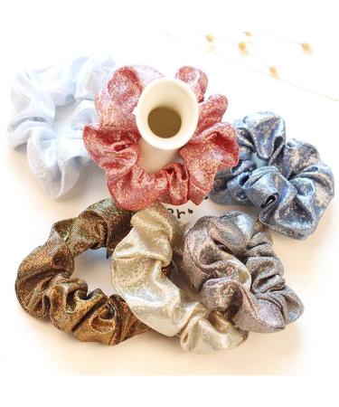 Cadania Women's Wide Stretch Thick Hair Rope - Metallic Glitter Ponytail Holder & Halloween Bracelet - Buy Online on GoSupps.com