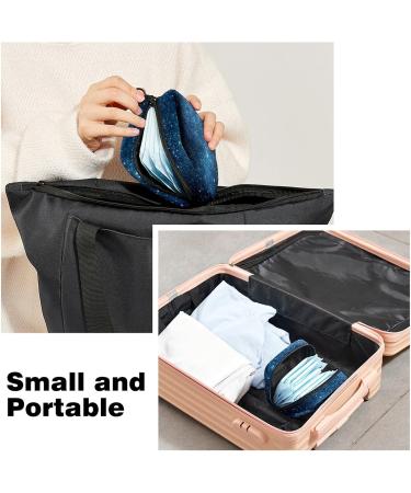 Green Galaxy Starry Sky Sanitary Napkin Storage Bag - Large Capacity Menstrual Cup Pouch & Makeup Organizer - Buy Online on GoSupps.com