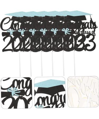 COLLBATH Graduation Cap Cake Decorations 6pcs 2023 ating diploma cupcake toppers congrats grad cake topper custom cupcake toppers graduation cupcake toppers 2023 party supplies paper cup Blue 15x14.3cm - Buy Online on GoSupps.com