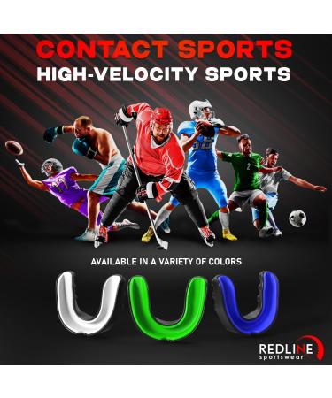 Redline Sportswear Pro Custom Molded Mouth Guard with Case - BPA Free Sports Mouthguard for Braces, Football, Hockey - Blue & Black | Youth to Adult Boxing Protection - Buy Online on GoSupps.com