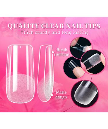 Gel Extension Nail Kit - 960 PCS Full Cover Gel Nail Tips with Glue, Professional Acrylic Nails Tips Set - Coffin/Stiletto/Square/Almond Shapes, UV Light Included - Buy Online on GoSupps.com