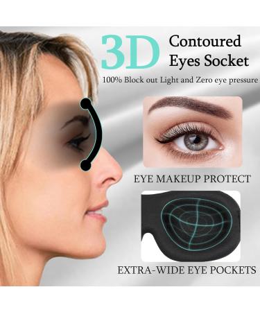 2 Pack 100% Blackout 3D Sleep Masks with Adjustable Strap - Perfect Eye Shade for Men & Women - Ultimate Comfort for Better Sleep - Buy Online on GoSupps.com