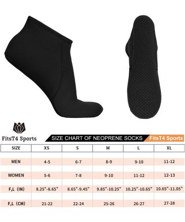FitsT4 3MM Neoprene Water Socks - Anti-Slip Beach Swim Socks - Black Medium (Men 8-9 Women 9-10) - Buy Online on GoSupps.com