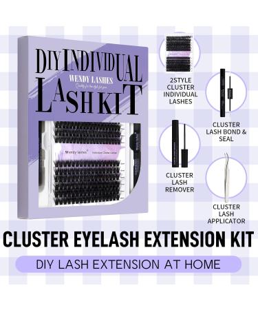 DIY Lash Extension Set | 3D Effect Eyelash Extensions Kit | 30D + 40D Mixed Clusters | 12-16mm with Glue | GJ-3D-60D + 80D-D Curl - Buy Online on GoSupps.com