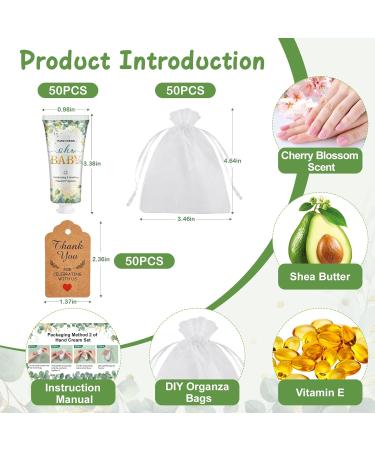 50 Sets Baby Shower Hand Cream Bulk Gifts | Bridal Shower & Baby Shower Favors with Thank You Cards & Organza Bags | Perfect Thank You Gifts for Women & Coworkers - Buy Online on GoSupps.com