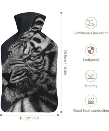Tiger Hot Water Bottle with Plush Cover - Hand Warmer for Adults & Children | 26.5x15.3cm - International Shipping Available - Buy Online on GoSupps.com
