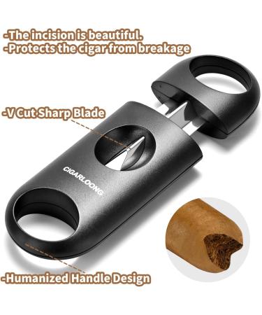 Cigar Cutter 2pcs/Pack Sharp Blade Cutter for Straight Cut and V Cut Cutter (Silver+Black) - Buy Online on GoSupps.com