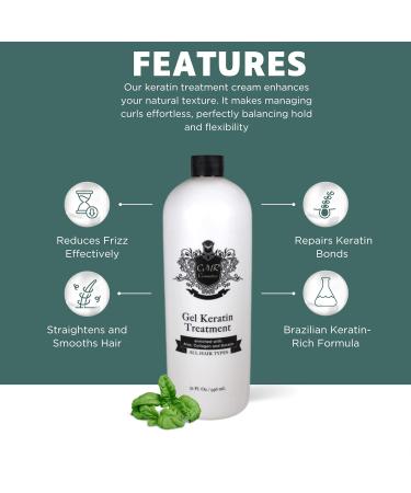 Brazilian Keratin Hair Treatment Gel - Straightening & Smoothing for All Hair Types | Reduces Frizz Adds Volume & Gloss - Buy Online on GoSupps.com