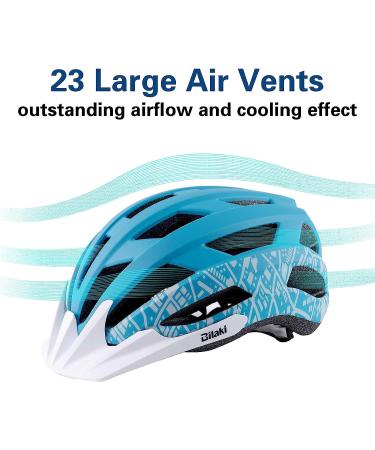 Matte Blue Adult Youth Bike Helmet | Lightweight & Adjustable for Women, Men, Teenagers, Kids | Detachable Visors | Road & Mountain Bicycle Helmet - M (54-58 cm) - Buy Online on GoSupps.com