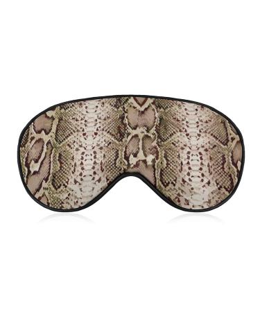 Snake Skin Python Pattern Sleep Mask Eye Cover for Sleeping Blindfold with Adjustable Strap Blocks Light Night Travel Nap for Men Women