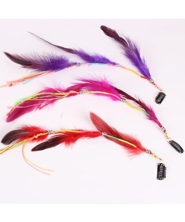 Bohemia Tassels Feather Hair Clip Colorful Feather Hair Barrettes Hair Decorations BohoPendant Hair Pin Women Headpiece Hair Braid Women Fashion Accessories Festival Hair Accessory Random color mixing - Buy Online on GoSupps.com