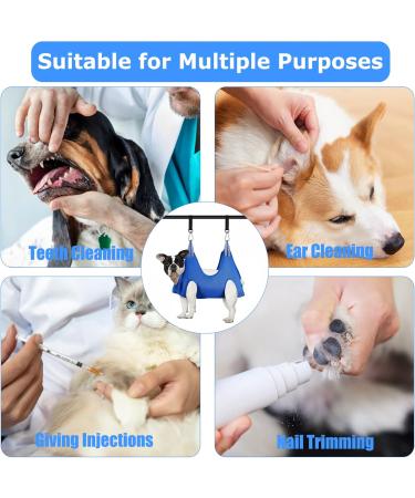 PEHAME Pet Grooming Hammock Pet Grooming Harness for Dogs&Cats Pet Grooming Sling Restraint Bag Pet Supplies Helper Pet Nail Clip Bag for Grooming Nail Cutting/Bathing/Ear/Eye/Dental Care (S ( Max Weight: 30lB ) Blue) S ( Max Weight: 30lB ) Blue - Buy Online on GoSupps.com