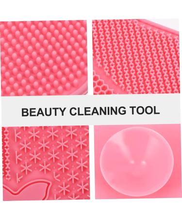 SOESFOUFU 1pc Silicone Scrub Pad Makeup Brush Cleaning Scrubber Lip Brush Silicone Makeup Applicator Cosmetic Makeup Brush Scrubber Accessories Silica Gel With Suction Cup Pink 23X17cm Pink - Buy Online on GoSupps.com