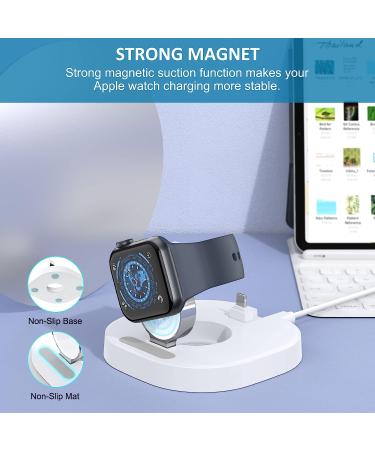 for Apple Watch Charger - 2 in 1 Wireless Watch Charger Portable Charging Stand with Charging Cable Compatible with iWatch Series 8/7/6/5/4/3/2/SE - Charging Dock Station for AirPods 1/2/3/Pro White - Buy Online on GoSupps.com