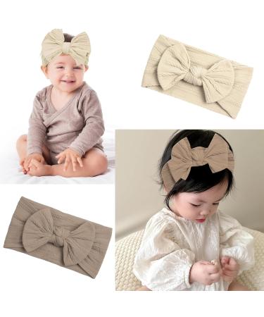 Leoeasy 3-Piece Baby Girl Headband Set | Elastic Hair Bands for Newborns & Toddlers (0-6 Months) - Buy Online on GoSupps.com