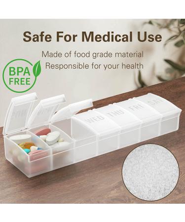 iBune 2 Pack Large Pill Organizers Weekly Medicine Organizer - White + Black | 7 Day Pill Boxes for Vitamins, Fish Oil & Supplements - Buy Online on GoSupps.com