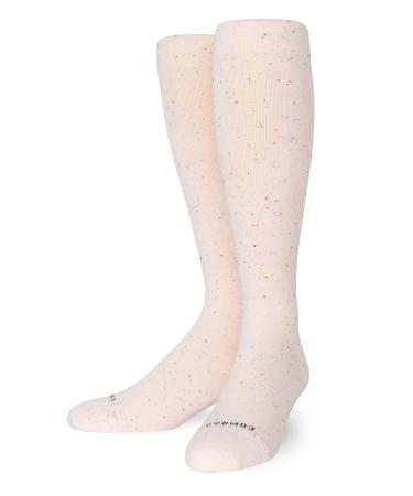Comrad Recycled Cotton Knee High Socks - 15-20mmHg Graduated Compression Socks - Soft & Breathable Support Socks Unisex Regular Large Muted Rose