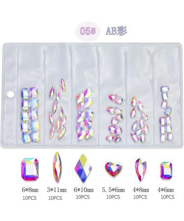FEIlei 60Pcs Flatback Diamonds Jewelry Nail Art Rhinestones Decorations Manicure Charms - Buy Online on GoSupps.com