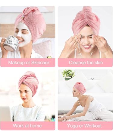 Yivalue Super Absorbent Hair Towel Cap Set - Quick Dry for All Hair Types - 2 Pack Hair Drying Caps for Women, Men, Kids - Buy Online on GoSupps.com