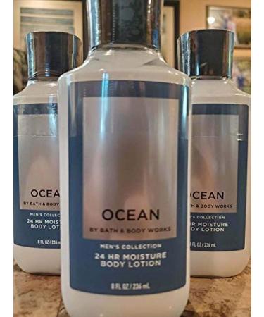 Lot of 3 Bath & Body Works Ocean for Men Body Lotion 8 Fl Oz Each (Ocean for Men)
