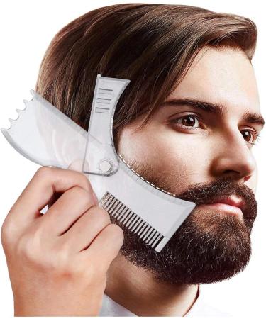 Buy Mustache Former & Beard Template Tool - Transparent Stencil for Men - Precision Beard Guide & Razor Combination - Buy Online on GoSupps.com
